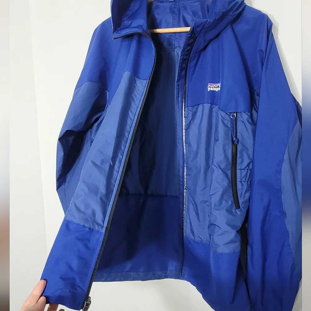 Patagonia Essen Shell Blue Jacket Full Zip Waterproof Outdoor Hoodie Medium - Picture 2 of 16